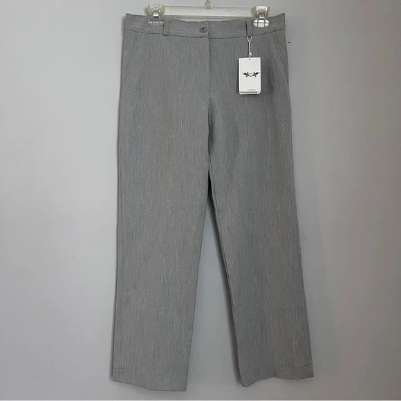 Brax Eliza Gray Dress Pants with Flat-Front Design NWT Size 10 - Picture 1 of 6